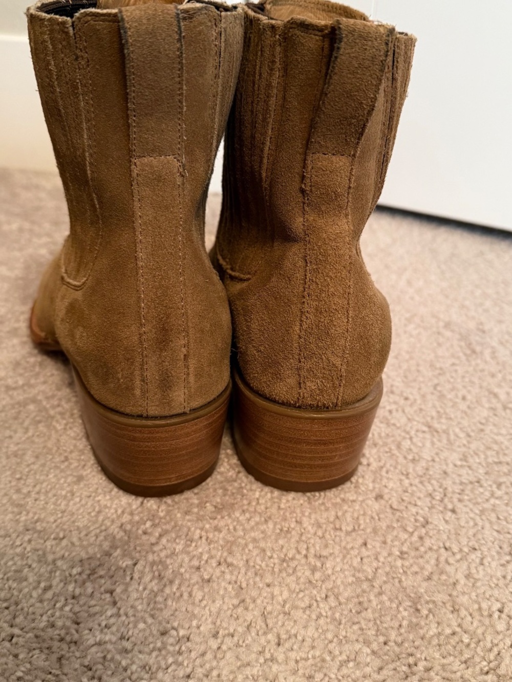 Tecovas Tan Ankle Boots, Latte Suede, sz 9 - Picture 6 of 9